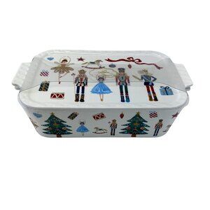 Grace’s Pantry Nutcracker Casserole Dish 2.5 Qt Christmas Bakeware